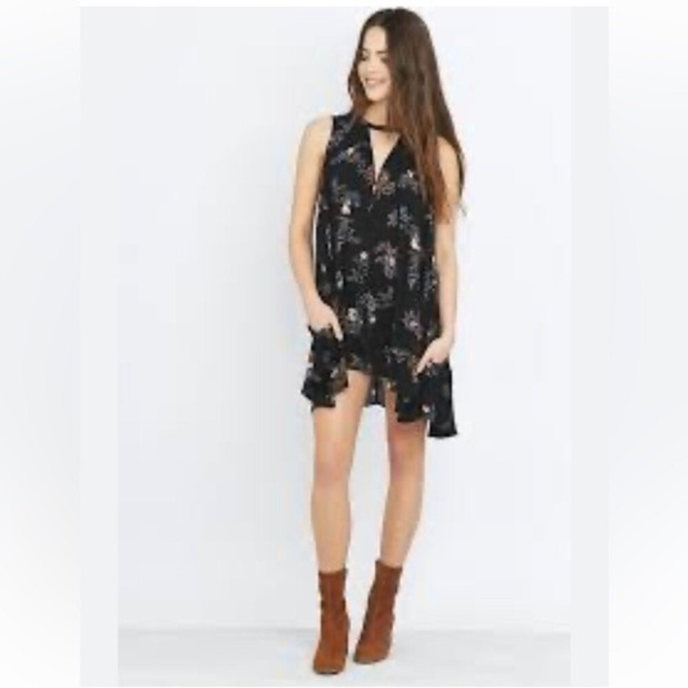Free People Tree Black Swing Dress‎ Size M